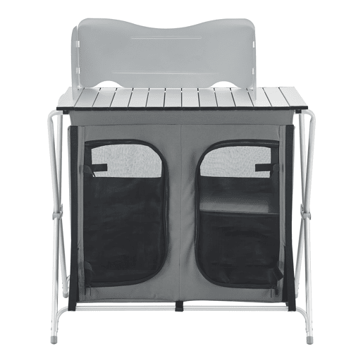 Cozinha de campismo com 3 prateleiras Tullinge 105 x 80 x 51 cm Cinzento escuro Resistente ao vento en.casa