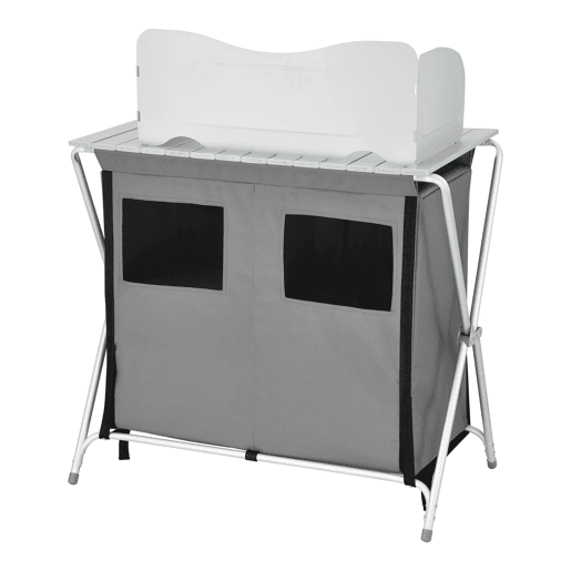 Cozinha de campismo com 3 prateleiras Tullinge 105 x 80 x 51 cm Cinzento escuro Resistente ao vento en.casa