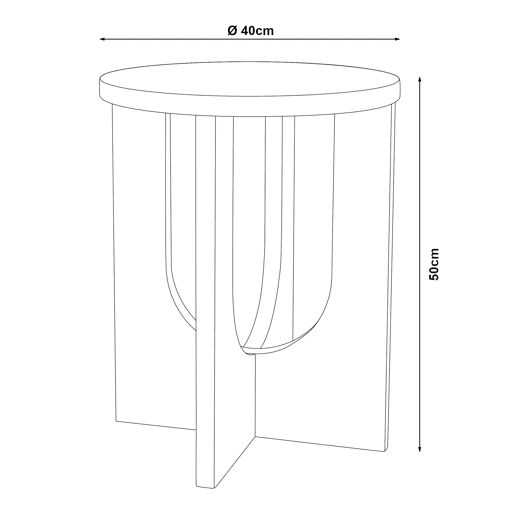 Mesa de apoio Kysdajore redonda 50xØ40 cm Azul real en.casa