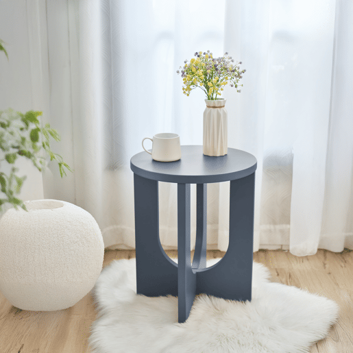 Mesa de apoio Kysdajore redonda 50xØ40 cm Azul cinzento en.casa