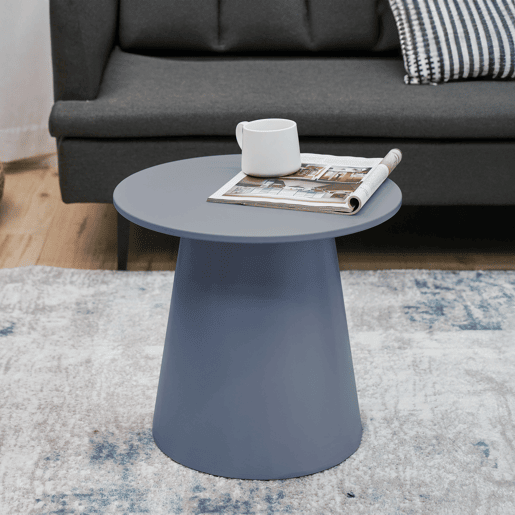 Mesa de centro Nyd redonda MDF 40 x Ø44 cm - Azul cinzento en.casa