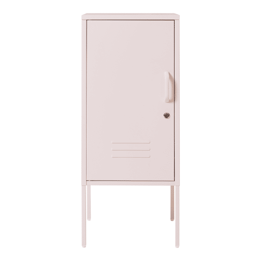 Armário de cabeceira Hausjärvi com porta 82x35x35 cm aço - Cor-de-rosa en.casa