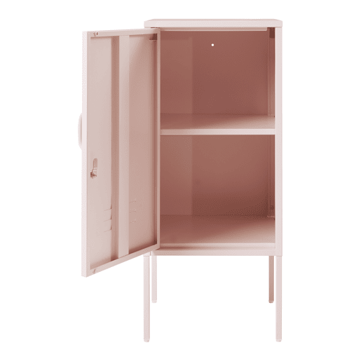 Armário de cabeceira Hausjärvi com porta 82x35x35 cm aço - Cor-de-rosa en.casa