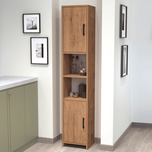 Armário alto Rautrina para banho com 2 portas 180x35x30 cm - Carvalho en.casa