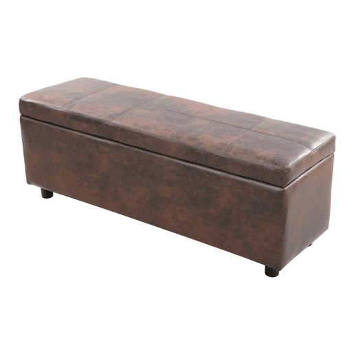 Banco de arrumação Bukit imitação de camurça 118x37x43 cm Castanho en.casa