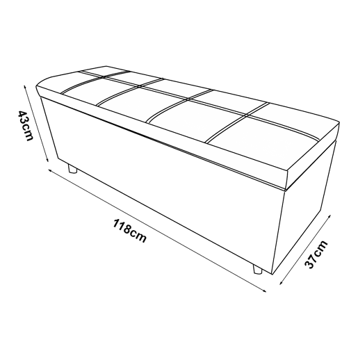 Banco de arrumação Bukit imitação de camurça 118x37x43 cm Castanho en.casa