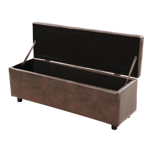Banco de arrumação Bukit imitação de camurça 118x37x43 cm Castanho en.casa