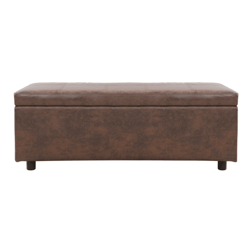 Banco de arrumação Bukit imitação de camurça 118x37x43 cm Castanho en.casa
