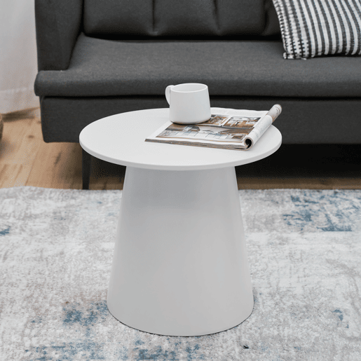 Mesa de centro Nyd redonda MDF 40 x Ø44 cm Branco en.casa