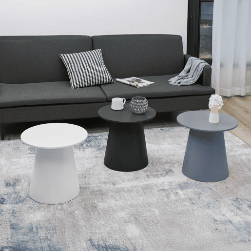 Mesa de centro Nyd redonda MDF 40 x Ø44 cm Branco en.casa