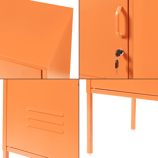 Armário de cabeceira Hausjärvi com porta 82x35x35 cm aço - Laranja en.casa