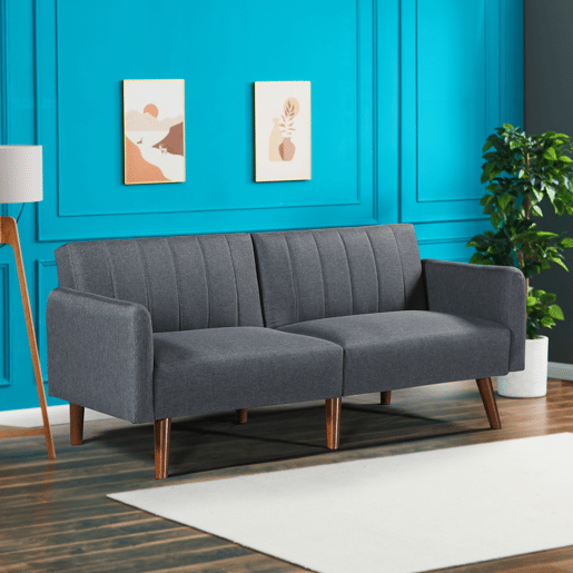 Sofá-cama Malå com função reclinável 175x70x72 cm Cinzento en.casa