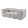 Sofá modular de 2 lugares Hurvas bouclé - Cinzento en.casa