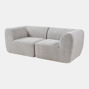 Sofá modular de 2 lugares Hurvas bouclé - Cinzento en.casa