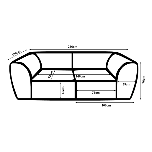 Sofá modular de 2 lugares Hurvas bouclé - Cinzento en.casa