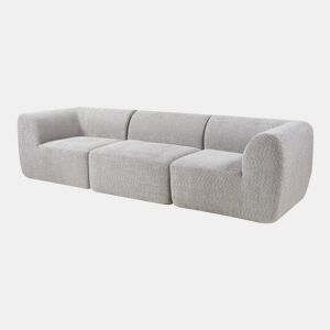 Sofá modular de 3 lugares Hurvas bouclé - Cinzento en.casa