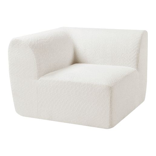 Módulo de canto do sofá Hurvas bouclé - Branco creme en.casa
