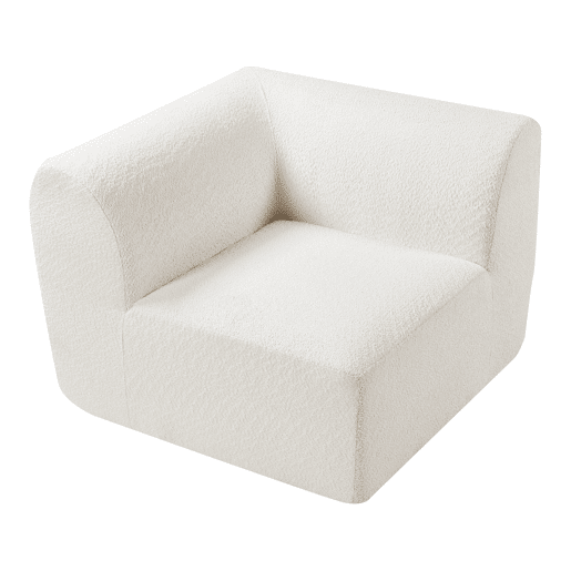 Módulo de canto do sofá Hurvas bouclé - Branco creme en.casa