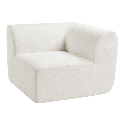 Módulo de canto do sofá Hurvas bouclé - Branco creme en.casa