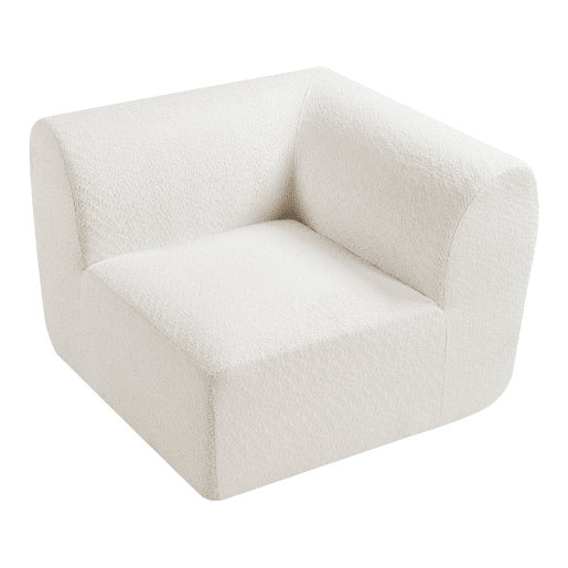 Módulo de canto do sofá Hurvas bouclé - Branco creme en.casa