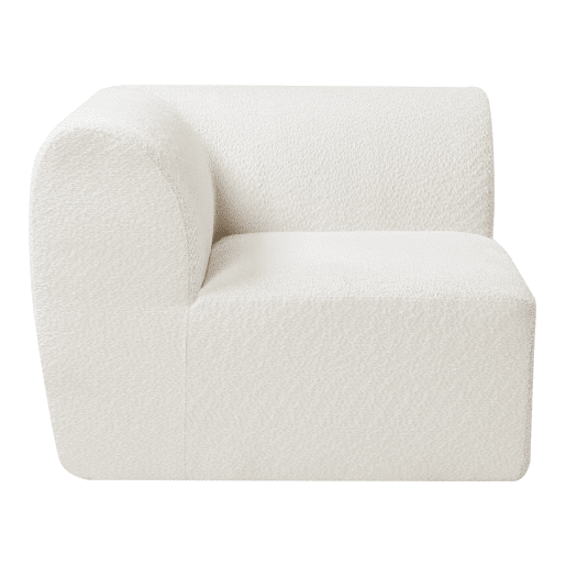 Módulo de canto do sofá Hurvas bouclé - Branco creme en.casa