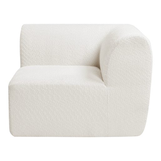 Módulo de canto do sofá Hurvas bouclé - Branco creme en.casa