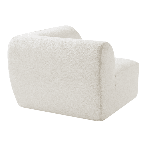 Módulo de canto do sofá Hurvas bouclé - Branco creme en.casa