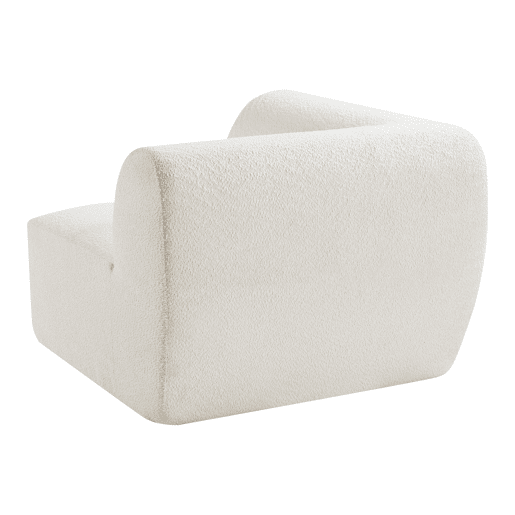 Módulo de canto do sofá Hurvas bouclé - Branco creme en.casa