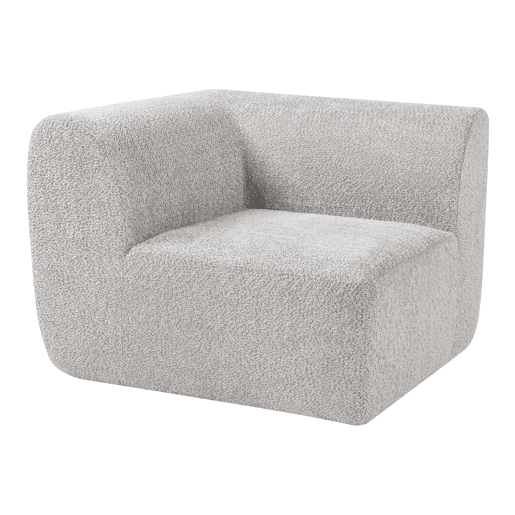 Módulo de canto do sofá Hurvas bouclé - Cinzento en.casa Módulo de canto do sofá Hurvas bouclé - Cinzento en.casa