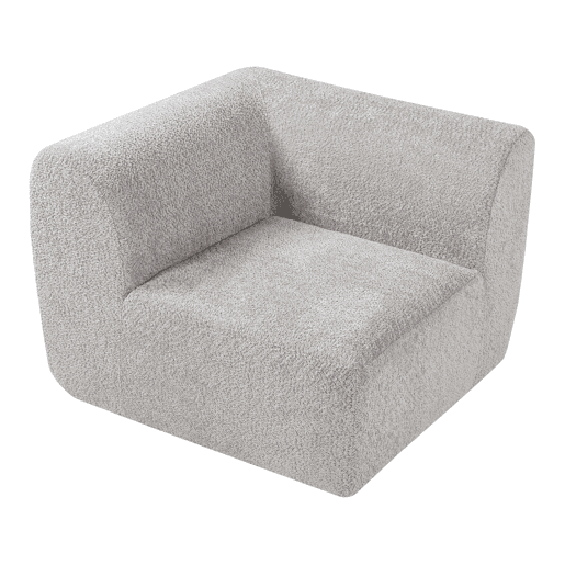 Módulo de canto do sofá Hurvas bouclé - Cinzento en.casa Módulo de canto do sofá Hurvas bouclé - Cinzento en.casa