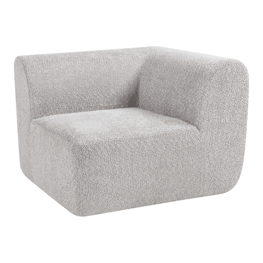 Módulo de canto do sofá Hurvas bouclé - Cinzento en.casa Módulo de canto do sofá Hurvas bouclé - Cinzento en.casa