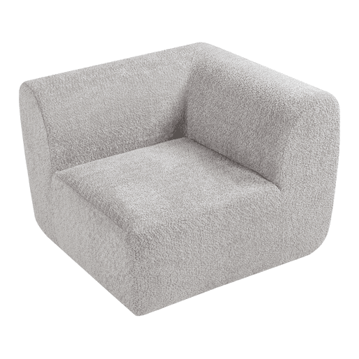 Módulo de canto do sofá Hurvas bouclé - Cinzento en.casa Módulo de canto do sofá Hurvas bouclé - Cinzento en.casa