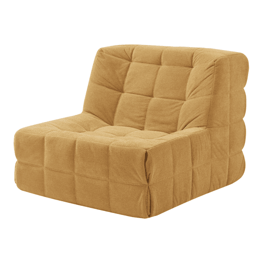 Cadeira de chão Koskyvn têxtil 75x90x100 cm - Amarelo en.casa