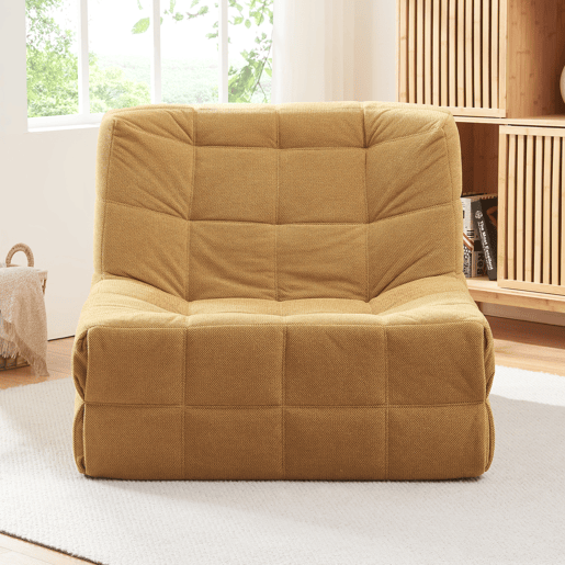 Cadeira de chão Koskyvn têxtil 75x90x100 cm - Amarelo en.casa