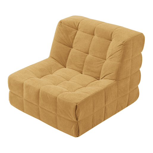 Cadeira de chão Koskyvn têxtil 75x90x100 cm - Amarelo en.casa