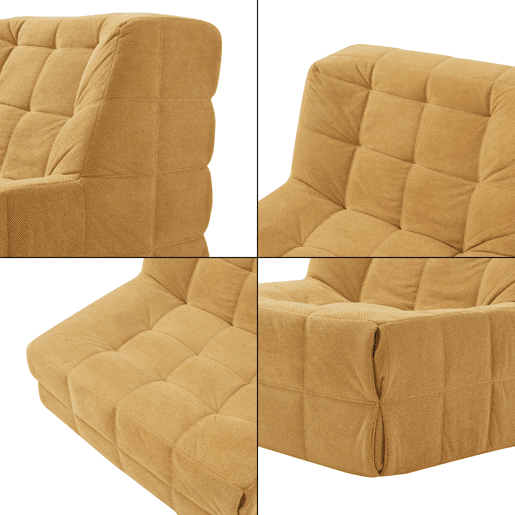 Cadeira de chão Koskyvn têxtil 75x90x100 cm - Amarelo en.casa