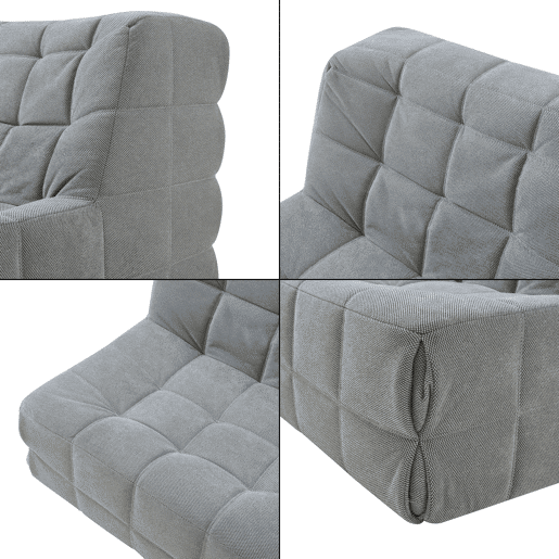 Cadeira de chão Koskyvn têxtil 75x90x100 cm - Cinzento en.casa