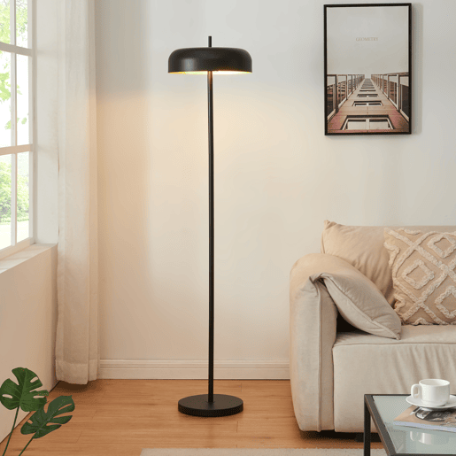 Candeeiro de pé Barton de 2 luzes Altura 159 cm preto lux.pro