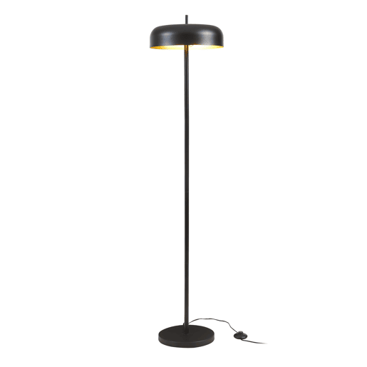 Candeeiro de pé Barton de 2 luzes Altura 159 cm preto lux.pro