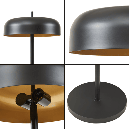 Candeeiro de pé Barton de 2 luzes Altura 159 cm preto lux.pro