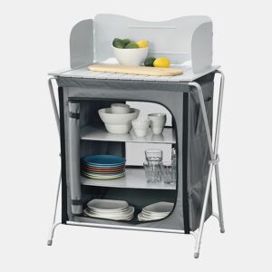 Cozinha de campismo com 3 prateleiras Tullinge 110 x 70 x 52 cm Cinzento escuro Resistente ao vento en.casa