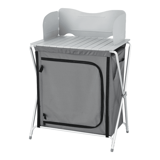 Cozinha de campismo com 3 prateleiras Tullinge 110 x 70 x 52 cm Cinzento escuro Resistente ao vento en.casa