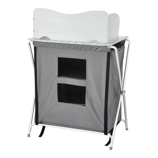 Cozinha de campismo com 3 prateleiras Tullinge 110 x 70 x 52 cm Cinzento escuro Resistente ao vento en.casa