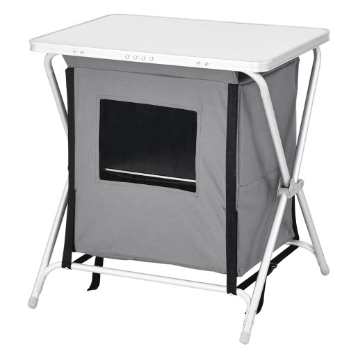 Cozinha de campismo com 2 prateleiras Tullinge 64 x 60 x 45 cm cm Cinzento escuro Resistente ao vento en.casa