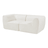 Sofá modular de 2 lugares Hurvas bouclé - Branco creme en.casa
