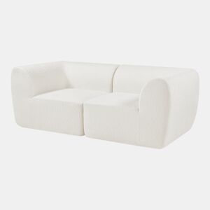 Sofá modular de 2 lugares Hurvas bouclé - Branco creme en.casa