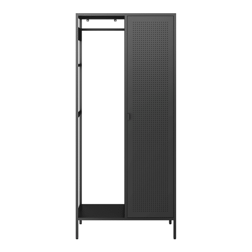 Roupeiro Puumala 180x80x45 cm em metal - Preto en.casa