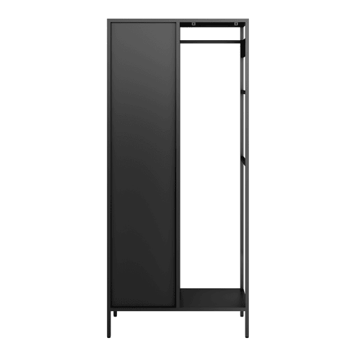 Roupeiro Puumala 180x80x45 cm em metal - Preto en.casa