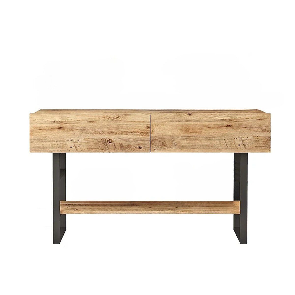 Consola con 2 puertas abatibles y 1 estante en decoración de pino atlántico - l138,8 cm