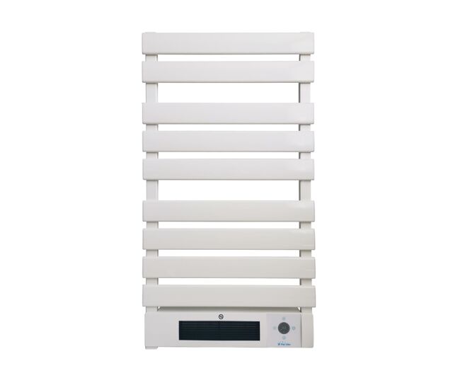 Toallero eléctrico de aluminio de alta calidad y con protección ip24. actúa como secador de toallas. calentador de prendas y a la vez servirá de apoyo a tu sistema de calefacción. acabado en blanco. alcanza 500 1500w y ofrece control wifi y display eléctr